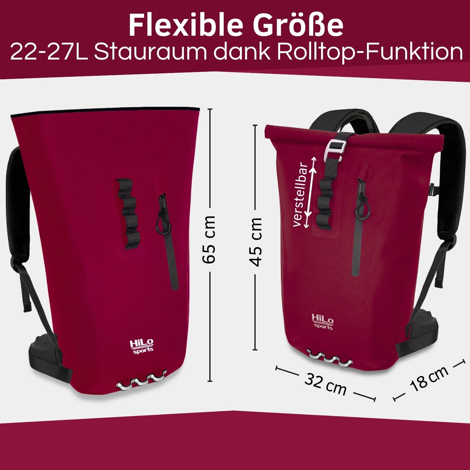 Wasserdichter Rolltop Rucksack 