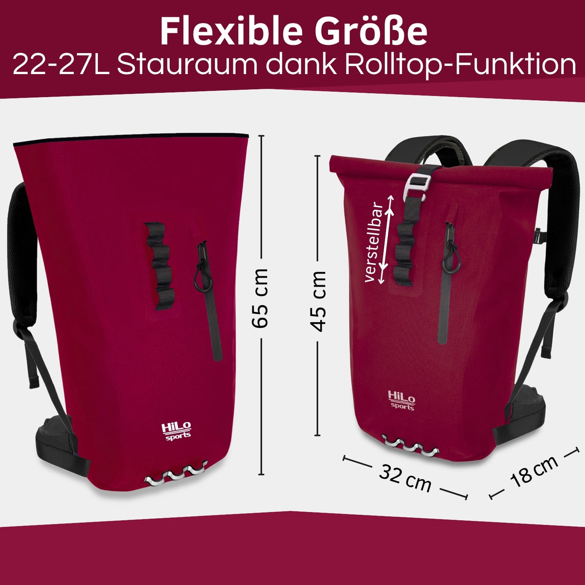 Wasserdichter Rolltop Rucksack 