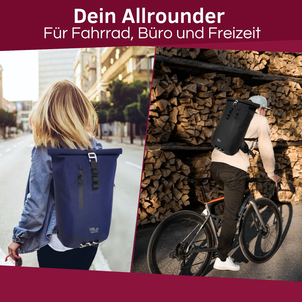 Wasserdichter Rolltop Rucksack 