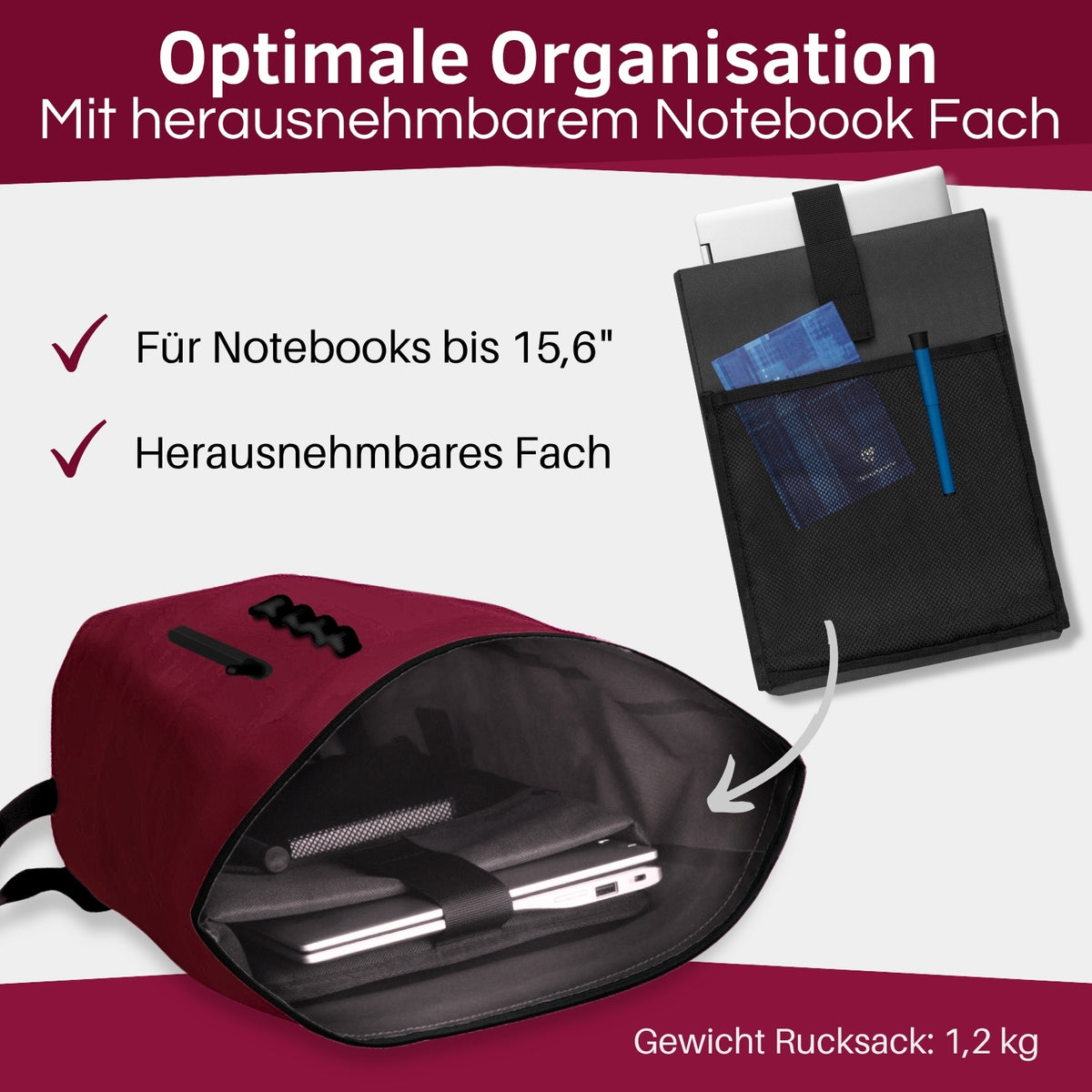 Wasserdichter Rolltop Rucksack 