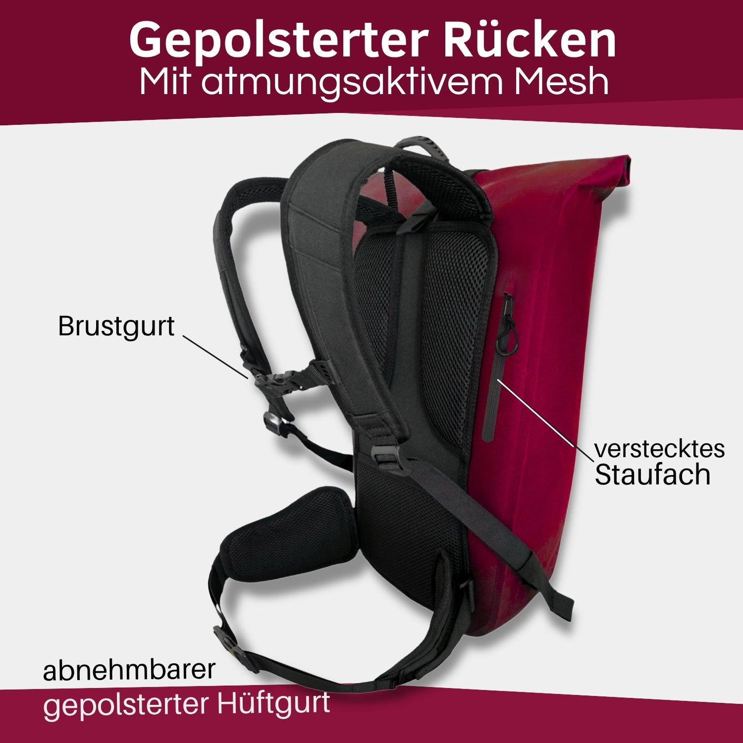 Wasserdichter Rolltop Rucksack 