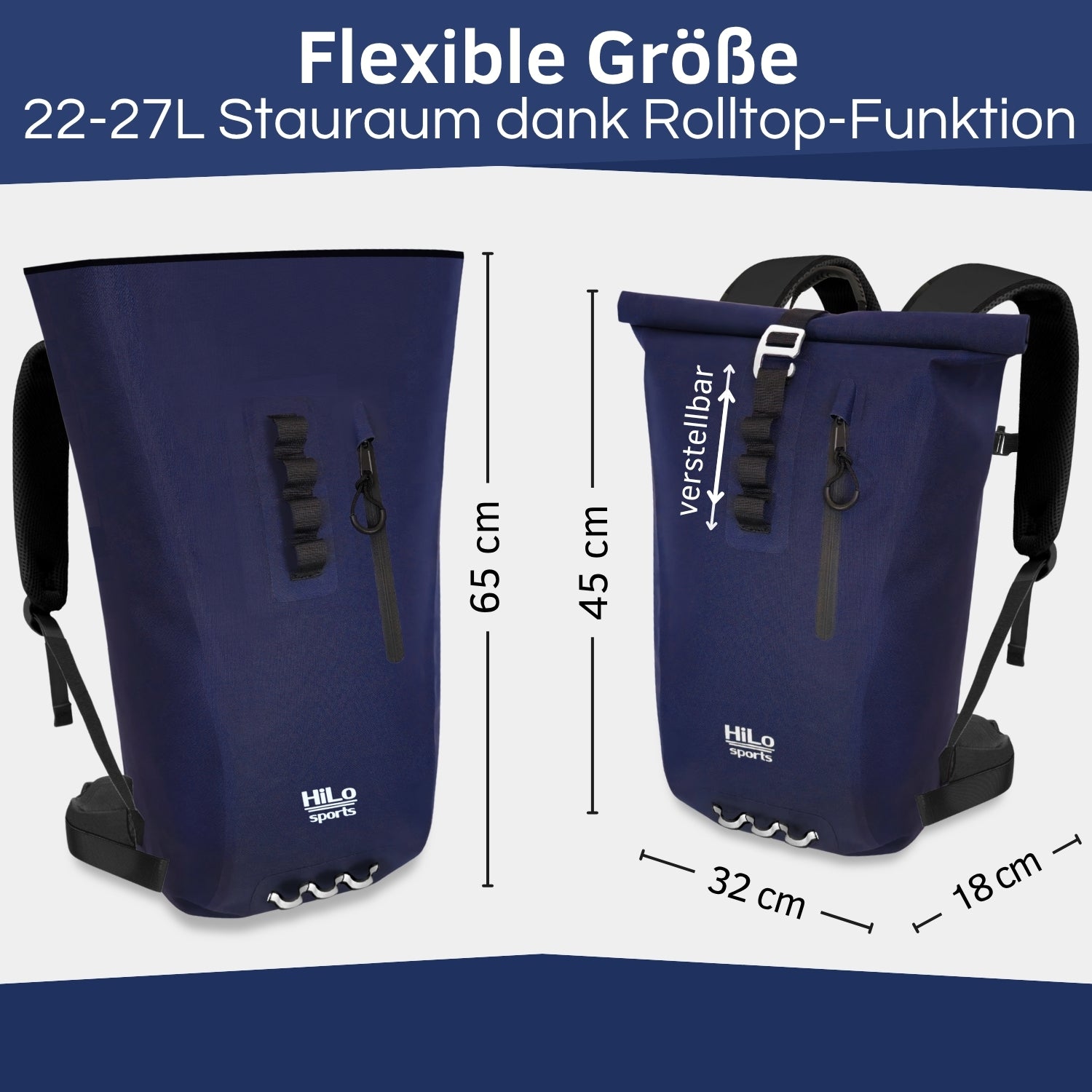 Wasserdichter Rolltop Rucksack 