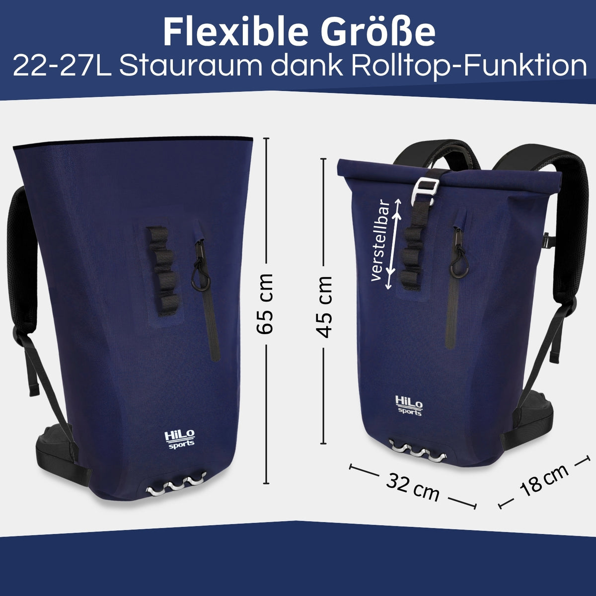 Wasserdichter Rolltop Rucksack 