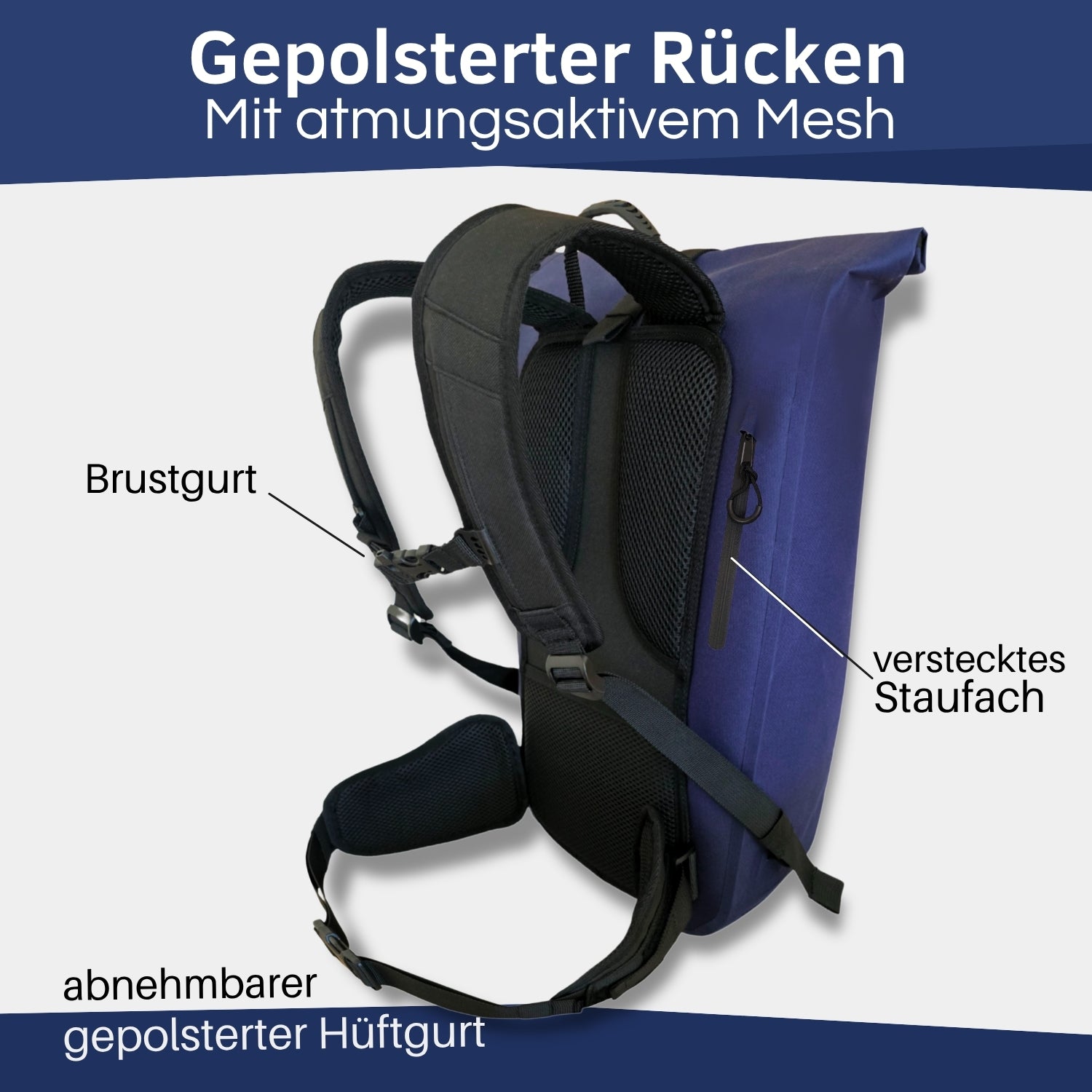Wasserdichter Rolltop Rucksack 