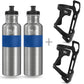 Fahrrad Trinkflasche aus Edelstahl in blau.