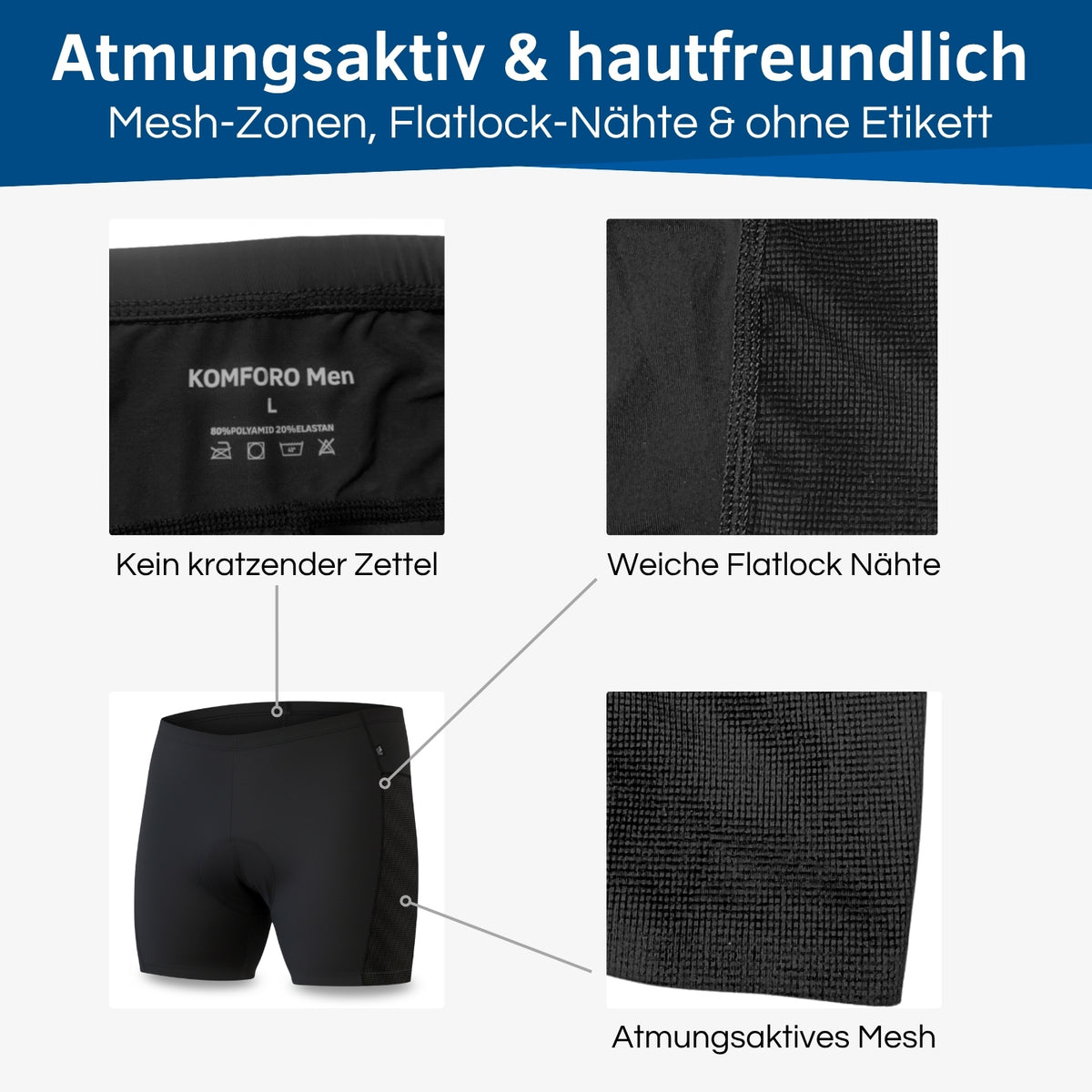 Radunterhose Herren gepolstert (2+1 Gratis)