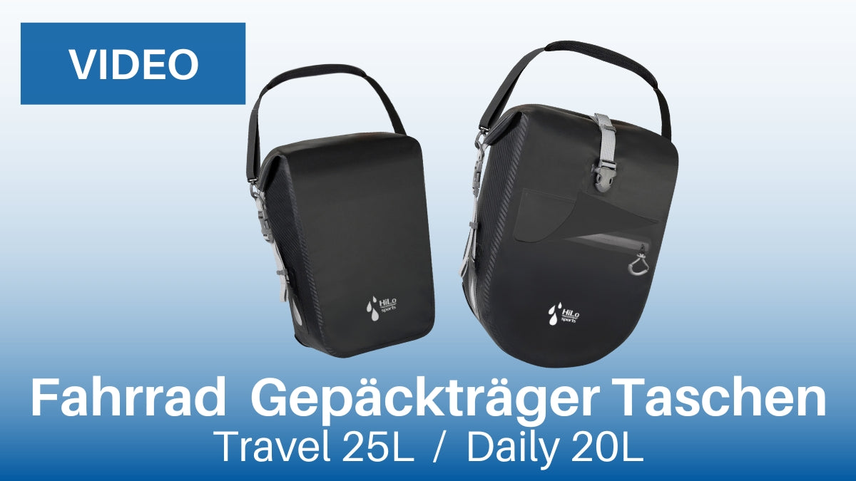 2 Stk Fahrrad Hinterradtasche wasserdicht 25L