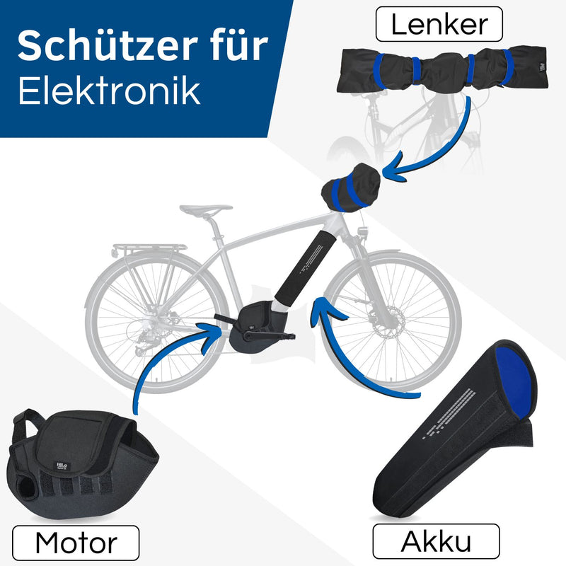 Transportschutz-Set montiert am E-Bike auf dem Heckträger